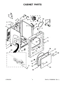Cabinet Parts parts for Kenmore Dryer 110.72332512 (11072332512, 110 72332512) from AppliancePartsPros.com