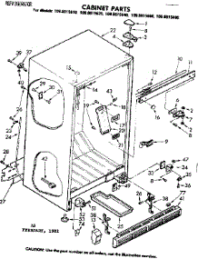 Cabinet Parts parts for Kenmore Refrigerator 106.8615610 (1068615610, 106 8615610) from AppliancePartsPros.com