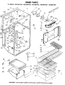 Liner Parts parts for Kenmore Refrigerator 106.8607946 (1068607946, 106 8607946) from AppliancePartsPros.com