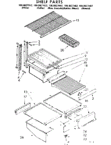 Shelf Parts parts for Kenmore Refrigerator 106.8627462 (1068627462, 106 8627462) from AppliancePartsPros.com
