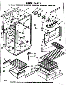 Liner Parts parts for Kenmore Refrigerator 106.8607980 (1068607980, 106 8607980) from AppliancePartsPros.com