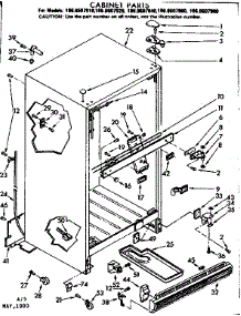 Cabinet Parts parts for Kenmore Refrigerator 106.8607980 (1068607980, 106 8607980) from AppliancePartsPros.com