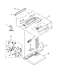 Top And Console Parts parts for Kenmore Dryer 110.76132412 (11076132412, 110 76132412) from AppliancePartsPros.com