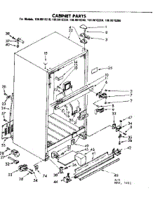 Cabinet Parts parts for Kenmore Refrigerator 106.8615210 (1068615210, 106 8615210) from AppliancePartsPros.com