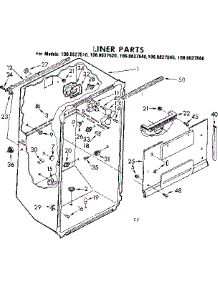 Liner Parts parts for Kenmore Refrigerator 106.8627560 (1068627560, 106 8627560) from AppliancePartsPros.com
