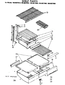 Shelf Parts parts for Kenmore Refrigerator 106.8627540 (1068627540, 106 8627540) from AppliancePartsPros.com