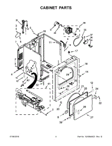 Cabinet Parts parts for Kenmore Dryer 110.72342511 (11072342511, 110 72342511) from AppliancePartsPros.com