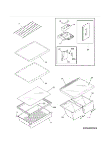 Shelves parts for Kenmore Refrigerator 253.70623410 (25370623410, 253 70623410) from AppliancePartsPros.com
