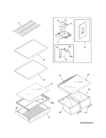 Shelves parts for Kenmore Refrigerator 253.60623410 (25360623410, 253 60623410) from AppliancePartsPros.com