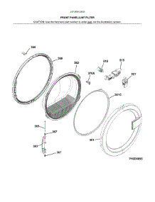 Front Panel / Lint Filter parts for Kenmore Dryer 417.81912510 (41781912510, 417 81912510) from AppliancePartsPros.com