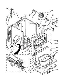 Cabinet Parts parts for Kenmore Dryer 110.75102310 (11075102310, 110 75102310) from AppliancePartsPros.com
