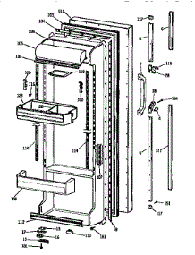 Fresh Food Door parts for Kenmore Refrigerator 363.9564650 (3639564650, 363 9564650) from AppliancePartsPros.com
