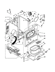 Cabinet Parts parts for Kenmore Dryer 110.71262311 (11071262311, 110 71262311) from AppliancePartsPros.com