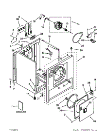 Cabinet Parts parts for Kenmore Dryer 110.6072011 (1106072011, 110 6072011) from AppliancePartsPros.com
