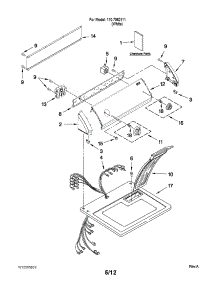 Top And Console Parts parts for Kenmore Dryer 110.7062111 (1107062111, 110 7062111) from AppliancePartsPros.com