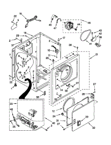 Cabinet Parts parts for Kenmore Dryer 110.70012003 (11070012003, 110 70012003) from AppliancePartsPros.com