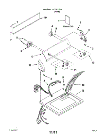 Top And Console Parts parts for Kenmore Dryer 110.70022011 (11070022011, 110 70022011) from AppliancePartsPros.com