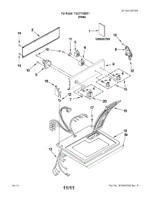 Top And Console Parts parts for Kenmore Dryer 110.C71182011 (110C71182011, 110 C71182011) from AppliancePartsPros.com