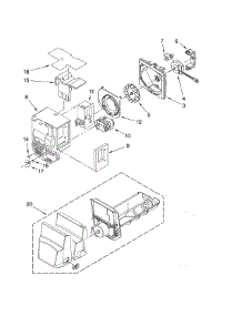 Motor & Ice Container parts for Kenmore Refrigerator 596.79243014 (59679243014, 596 79243014) from AppliancePartsPros.com