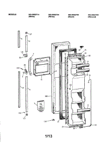 Freezer Door parts for Kenmore Refrigerator 363.9552784 (3639552784, 363 9552784) from AppliancePartsPros.com