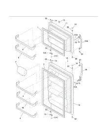 Doors parts for Kenmore Refrigerator 253.63212017 (25363212017, 253 63212017) from AppliancePartsPros.com