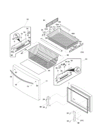 Freezer Drawer, Baskets parts for Kenmore Refrigerator 253.70312211 (25370312211, 253 70312211) from AppliancePartsPros.com