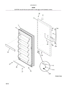 Door parts for Kenmore Freestanding Freezer 253.22042411 (25322042411, 253 22042411) from AppliancePartsPros.com
