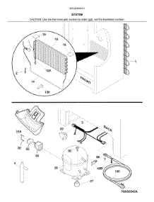 System parts for Kenmore Freestanding Freezer 253.22042411 (25322042411, 253 22042411) from AppliancePartsPros.com