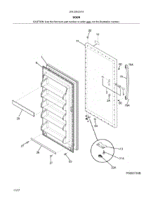 Door parts for Kenmore Freestanding Freezer 253.22442414 (25322442414, 253 22442414) from AppliancePartsPros.com