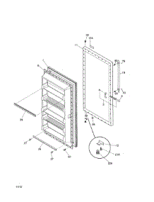 Door parts for Kenmore Freestanding Freezer 253.28732C2 (25328732C2, 253 28732C2) from AppliancePartsPros.com