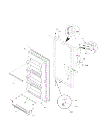 Door parts for Kenmore Freestanding Freezer 253.284598011 (253284598011, 253 284598011) from AppliancePartsPros.com
