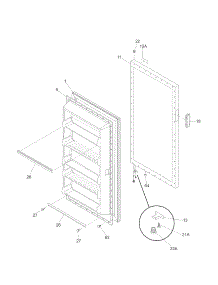 Door parts for Kenmore Freestanding Freezer 253.28262806 (25328262806, 253 28262806) from AppliancePartsPros.com