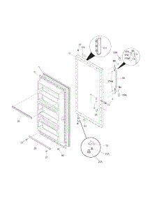 Door parts for Kenmore Freestanding Freezer 253.280528012 (253280528012, 253 280528012) from AppliancePartsPros.com