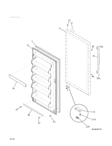 Door parts for Kenmore Freestanding Freezer 253.21242410 (25321242410, 253 21242410) from AppliancePartsPros.com