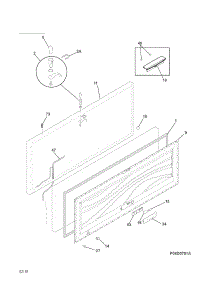 Door parts for Kenmore Freestanding Freezer 253.12512410 (25312512410, 253 12512410) from AppliancePartsPros.com