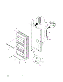 Door parts for Kenmore Freestanding Freezer 253.280528015 (253280528015, 253 280528015) from AppliancePartsPros.com