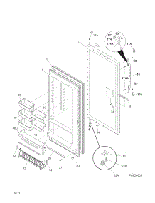 Door parts for Kenmore Freestanding Freezer 253.28042808 (25328042808, 253 28042808) from AppliancePartsPros.com
