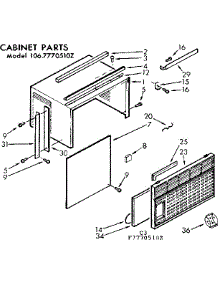 Cabinet Parts parts for Kenmore Heat Pump System 106.7770510Z (1067770510Z, 106 7770510Z) from AppliancePartsPros.com