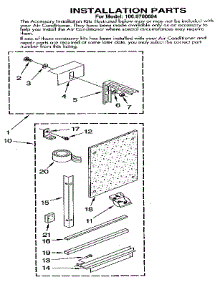 Installation parts for Kenmore Heat Pump System 106.8760694 (1068760694, 106 8760694) from AppliancePartsPros.com