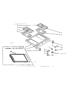 Main Top Section parts for Kenmore Griddle 103.7197061 (1037197061, 103 7197061) from AppliancePartsPros.com