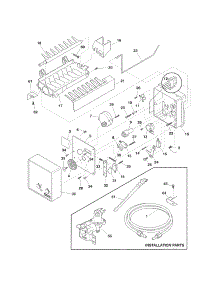 Ice Maker parts for Kenmore Refrigerator 253.72623011 (25372623011, 253 72623011) from AppliancePartsPros.com