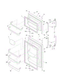 Door parts for Kenmore Refrigerator 253.68892010 (25368892010, 253 68892010) from AppliancePartsPros.com