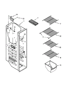 Freezer Liner Parts parts for Kenmore Refrigerator 106.41122213 (10641122213, 106 41122213) from AppliancePartsPros.com