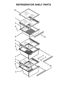 Refrigerator Shelf Parts parts for Kenmore Refrigerator 106.51133213 (10651133213, 106 51133213) from AppliancePartsPros.com