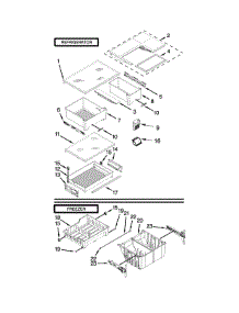 Shelf Parts parts for Kenmore Refrigerator 106.73009511 (10673009511, 106 73009511) from AppliancePartsPros.com