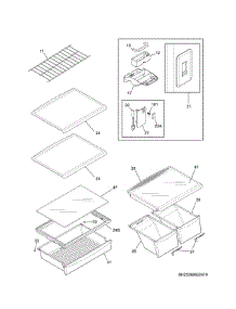 Shelves parts for Kenmore Refrigerator 253.70639412 (25370639412, 253 70639412) from AppliancePartsPros.com