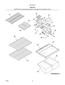 Shelves parts for Kenmore Refrigerator 253.60002415 (25360002415, 253 60002415) from AppliancePartsPros.com