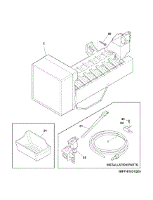 Ice Maker parts for Kenmore Refrigerator 253.70609412 (25370609412, 253 70609412) from AppliancePartsPros.com