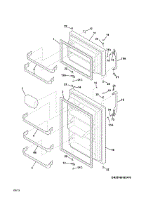 Doors parts for Kenmore Refrigerator 253.70404414 (25370404414, 253 70404414) from AppliancePartsPros.com
