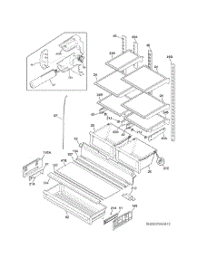 Shelves parts for Kenmore Refrigerator 253.70423413 (25370423413, 253 70423413) from AppliancePartsPros.com